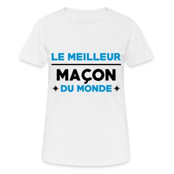 Maçon / Maçonnerie / Maconnerie / Macon - T-shirt respirant Femme - blanc - Devant - AI Model Female 172 dark (172cm)