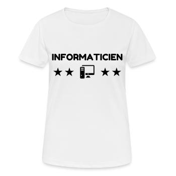 Computer / Informatiker / Aussenseiter / Ingenieur - Frauen T-Shirt atmungsaktiv - Weiß - Vorne - AI Model Female 172 dark (172cm)