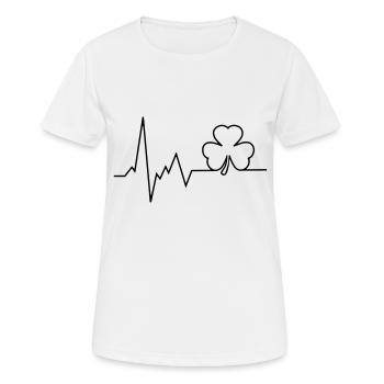 pulsation du cœur feuille de trèfle - T-shirt respirant Femme - blanc - Devant - AI Model Female 172 dark (172cm)