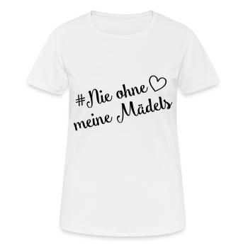 nie ohne meine mädels herz - Frauen T-Shirt atmungsaktiv - Weiß - Vorne - AI Model Female 172 dark (172cm)