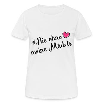nie ohne meine maedels herz - Frauen T-Shirt atmungsaktiv - Weiß - Vorne - AI Model Female 172 dark (172cm)