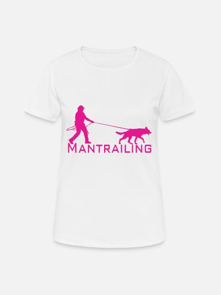 Mantrailing rose - T-shirt respirant Femme - blanc