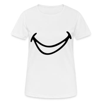 Lachender Mund. - Frauen T-Shirt atmungsaktiv - Weiß - Vorne - AI Model Female 172 dark (172cm)
