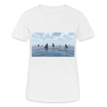 Great white shark, shark, shark fin - Women's Breathable T-Shirt - white - Front - AI Model Female 172 dark (172cm)