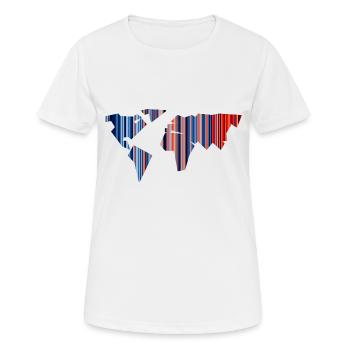 Carte du monde - Changement climatique - Rayons qui se réchauffent - Terre - T-shirt respirant Femme - blanc - Devant - AI Model Female 172 dark (172cm)