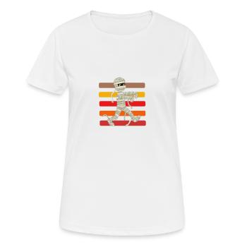 Mumie - Frauen T-Shirt atmungsaktiv - Weiß - Vorne - AI Model Female 172 dark (172cm)