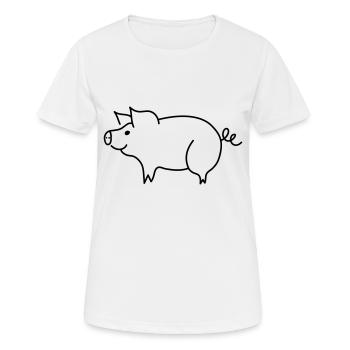Schweinchen - Frauen T-Shirt atmungsaktiv - Weiß - Vorne - AI Model Female 172 dark (172cm)