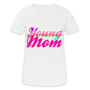 Young Mom - Women's Breathable T-Shirt - white - Front - AI Model Female 172 dark (172cm)