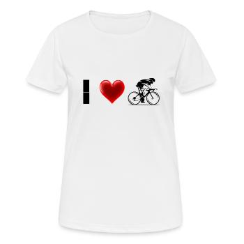 cycling, I love cycling, cycling t shirts, cycling - Women's Breathable T-Shirt - white - Front - AI Model Female 172 dark (172cm)