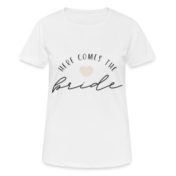 Here comes the Bride - Frauen T-Shirt atmungsaktiv - Weiß - Vorne - AI Model Female 172 dark (172cm)