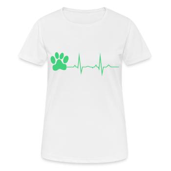 Heartbeat Patte - T-shirt respirant Femme - blanc - Devant - AI Model Female 172 dark (172cm)