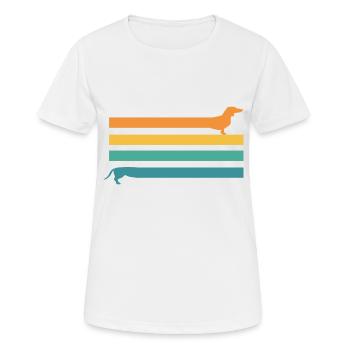 Dackel Dackelhund Vintage Teckel - Frauen T-Shirt atmungsaktiv - Weiß - Vorne - AI Model Female 172 dark (172cm)