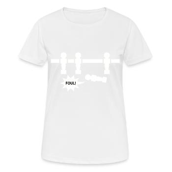 witzige Tischfussball Outfits Krökeln Kickern - Frauen T-Shirt atmungsaktiv - Weiß - Vorne - AI Model Female 172 dark (172cm)