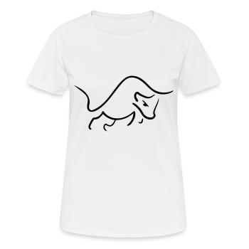 Bulle Line Art - Wall Street Minimaliste - T-shirt respirant Femme - blanc - Devant - AI Model Female 172 dark (172cm)