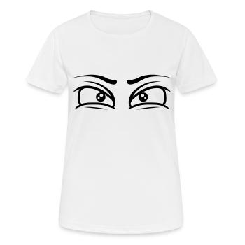 Yeux concentrés regard - T-shirt respirant Femme - blanc - Devant - AI Model Female 172 dark (172cm)