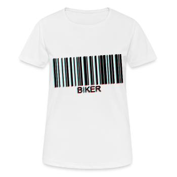code barre biker - T-shirt respirant Femme - blanc - Devant - AI Model Female 172 dark (172cm)