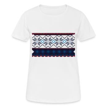 Norwegisches Pullovermuster - Frauen T-Shirt atmungsaktiv - Weiß - Vorne - AI Model Female 172 dark (172cm)