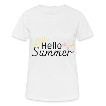 Hello Summer - T-shirt respirant Femme - blanc - Devant - AI Model Female 172 dark (172cm)