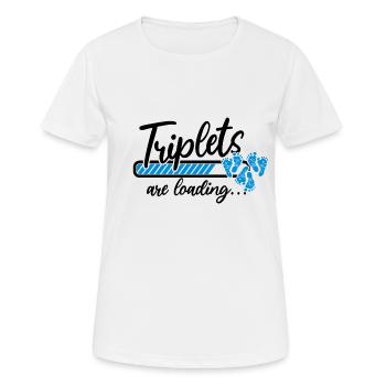 Une femme triplette charge bébé enceinte - T-shirt respirant Femme - blanc - Devant - AI Model Female 172 dark (172cm)