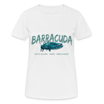 Poisson Barracuda Pêche en haute mer - T-shirt respirant Femme - blanc - Devant - AI Model Female 172 dark (172cm)