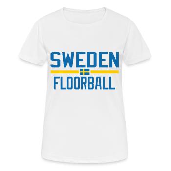 Schweden Unihockey - Frauen T-Shirt atmungsaktiv - Weiß - Vorne - AI Model Female 172 dark (172cm)
