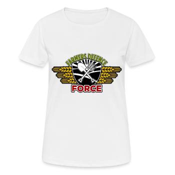 Force de défense des agriculteurs - T-shirt respirant Femme - blanc - Devant - AI Model Female 172 dark (172cm)