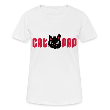 Wilder Kater Cat Dad - Frauen T-Shirt atmungsaktiv - Weiß - Vorne - AI Model Female 172 dark (172cm)
