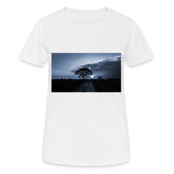 blauer Sonnenuntergang - Frauen T-Shirt atmungsaktiv - Weiß - Vorne - AI Model Female 172 dark (172cm)