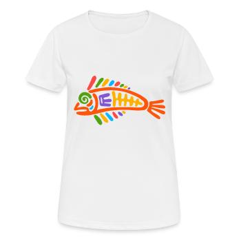 Culture des Incas, poissons - T-shirt respirant Femme - blanc - Devant - AI Model Female 172 dark (172cm)