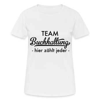 Team Buchhaltung - Frauen T-Shirt atmungsaktiv - Weiß - Vorne - AI Model Female 172 dark (172cm)