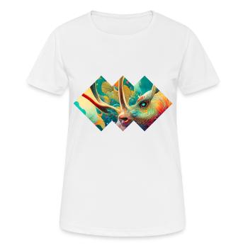 Flowerbeast 08 - von Art Vindeyre - Frauen T-Shirt atmungsaktiv - Weiß - Vorne - AI Model Female 172 dark (172cm)