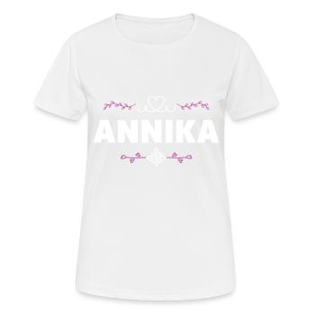 Annika - Frauen T-Shirt atmungsaktiv - Weiß - Vorne - AI Model Female 172 dark (172cm)