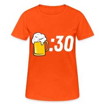 Bière :30 - T-shirt respirant Femme - orange néon - Devant - AI Model Female 172 dark (172cm)
