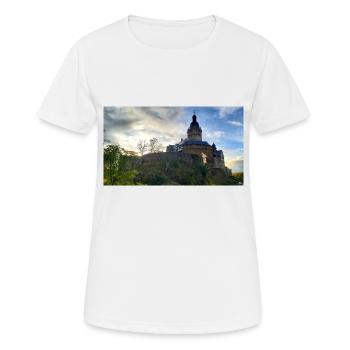Burg Falkenstein - Frauen T-Shirt atmungsaktiv - Weiß - Vorne - AI Model Female 172 dark (172cm)