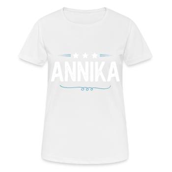Annika - Frauen T-Shirt atmungsaktiv - Weiß - Vorne - AI Model Female 172 dark (172cm)