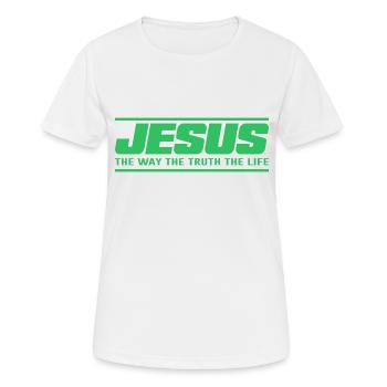 Jesus Spruch Geschenk Religion - Frauen T-Shirt atmungsaktiv - Weiß - Vorne - AI Model Female 172 dark (172cm)