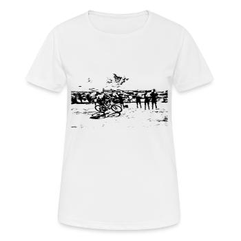 MTB MTB bike BMX - Frauen T-Shirt atmungsaktiv - Weiß - Vorne - AI Model Female 172 dark (172cm)