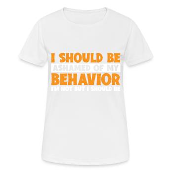 Je devrais avoir honte de mon comportement 7 - T-shirt respirant Femme - blanc - Devant - AI Model Female 172 dark (172cm)