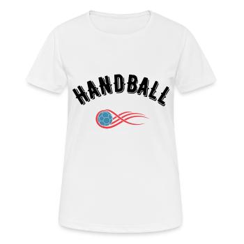 Handball - Frauen T-Shirt atmungsaktiv - Weiß - Vorne - AI Model Female 172 dark (172cm)