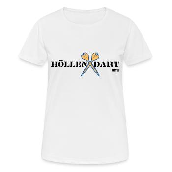 Höllen Dart v2 MGO Osterwald - Frauen T-Shirt atmungsaktiv - Weiß - Vorne - AI Model Female 172 dark (172cm)