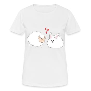 Lapin et mouton, Pâques - T-shirt respirant Femme - blanc - Devant - AI Model Female 172 dark (172cm)