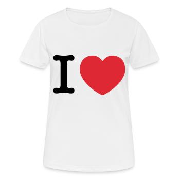 J’aime | Amour | J’aime - T-shirt respirant Femme - blanc - Devant - AI Model Female 172 dark (172cm)
