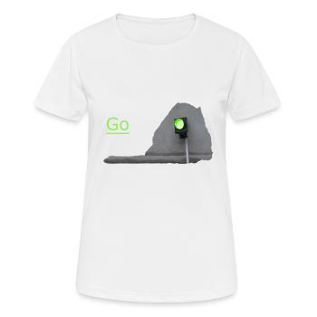 Le feu de circulation brille en vert devant le gris - T-shirt respirant Femme - blanc - Devant - AI Model Female 172 dark (172cm)