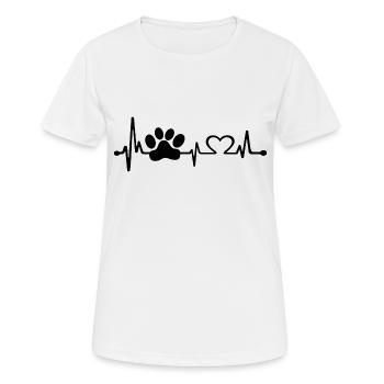 Paw Heartbeat Pet - T-shirt respirant Femme - blanc - Devant - AI Model Female 172 dark (172cm)
