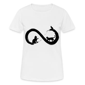 Infinity-Katze - Frauen T-Shirt atmungsaktiv - Weiß - Vorne - AI Model Female 172 dark (172cm)