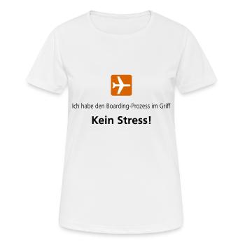 Ich habe den Boarding Prozess im Griff - Frauen T-Shirt atmungsaktiv - Weiß - Vorne - AI Model Female 172 dark (172cm)