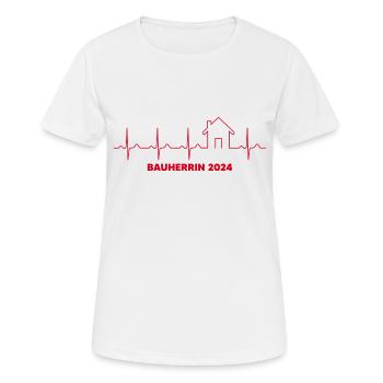 Bauherrin 2024 EKG Baustelle Hausbau Eigenheim Bau - Frauen T-Shirt atmungsaktiv - Weiß - Vorne - AI Model Female 172 dark (172cm)
