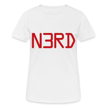 NERD - Frauen T-Shirt atmungsaktiv - Weiß - Vorne - AI Model Female 172 dark (172cm)