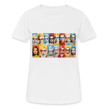 70er classic Women - Frauen T-Shirt atmungsaktiv - Weiß - Vorne - AI Model Female 172 dark (172cm)