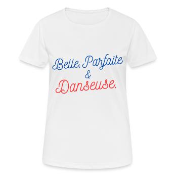 Tee shirt Danse Femme - T-shirt respirant Femme - blanc - Devant - AI Model Female 172 dark (172cm)